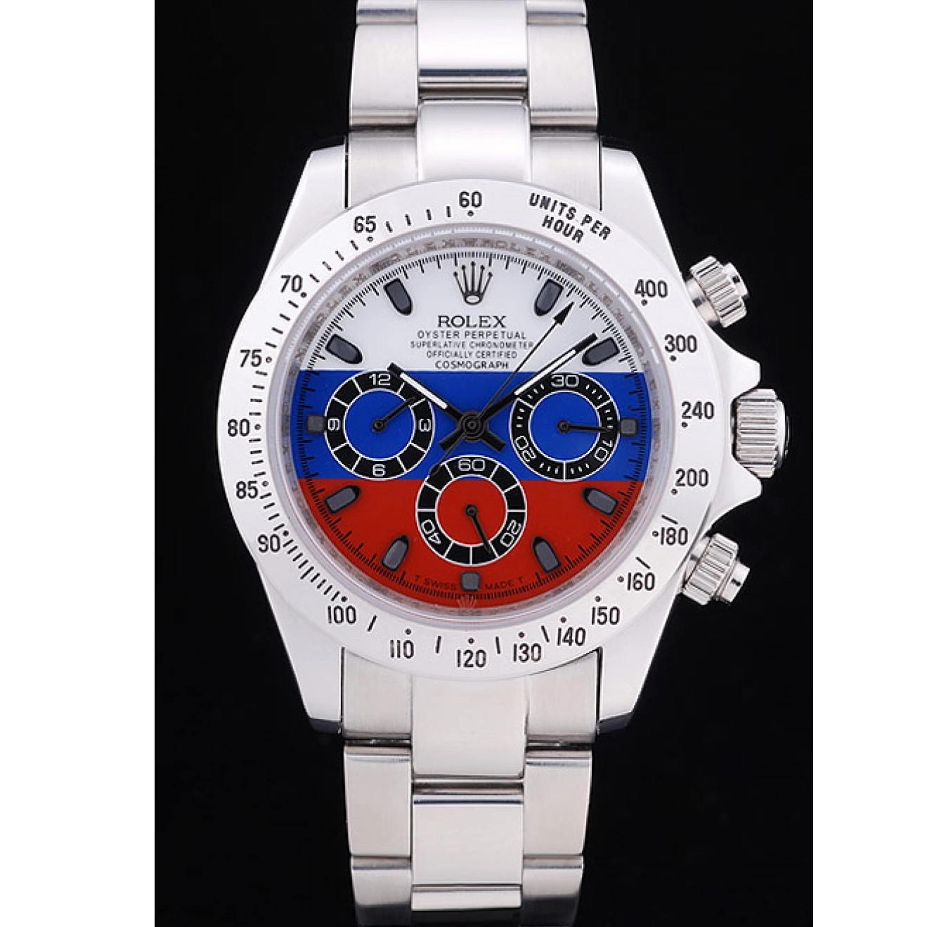 MiroTime 0730 Rolex Cosmograph Daytona Silver Bracelet Russian Flag Dial 7473